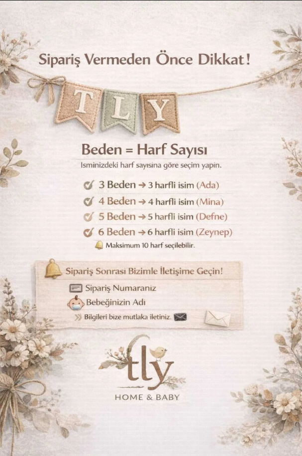 Kişiye Özel Nakışlı İsimlik Flama – Kahverengi Pötikare Bebek Kapı Süsü