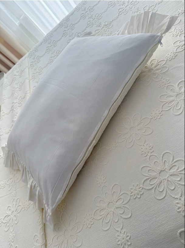 SEVGİ BAHÇESİ FIRFIRLI YATAK ÖRTÜSÜ [ EKRU]