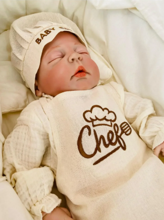 Bebek Şef Kostümü | Baby Chef Şapka ve Önlük Seti