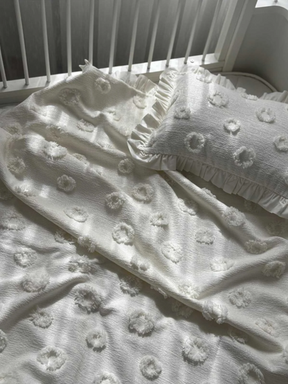 Ponpon Dream Bebek Nevresim Takımı | Krem %100 Pamuk Bebek Nevresim Seti