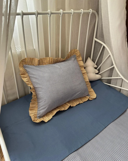 Mavi Pötikare Bebek Nevresim Takımı – %100 Pamuklu 3 Parça Set