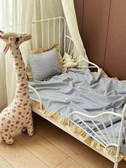 Mavi Pötikare Bebek Nevresim Takımı – %100 Pamuklu 3 Parça Set