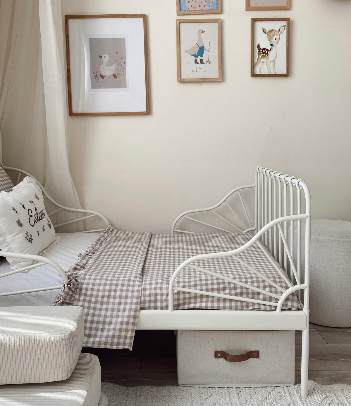 Kahve Pötikare Bebek Nevresim Takımı %100 Pamuk 3 Parça 100×150 cm