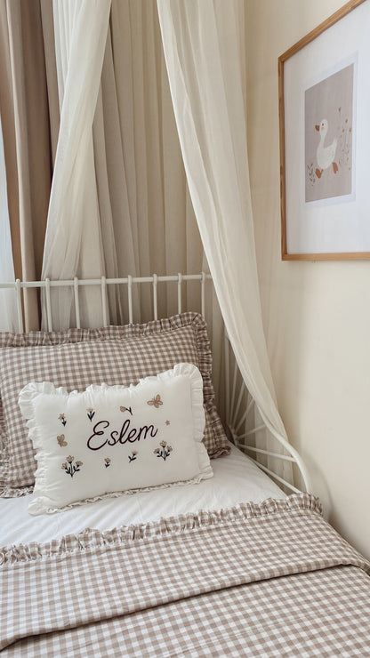 Kahve Pötikare Bebek Nevresim Takımı %100 Pamuk 3 Parça 100×150 cm