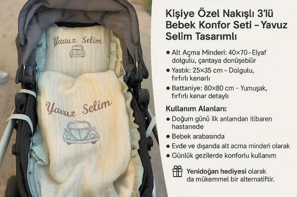 Nakış İşlemeli Alt Açma Seti